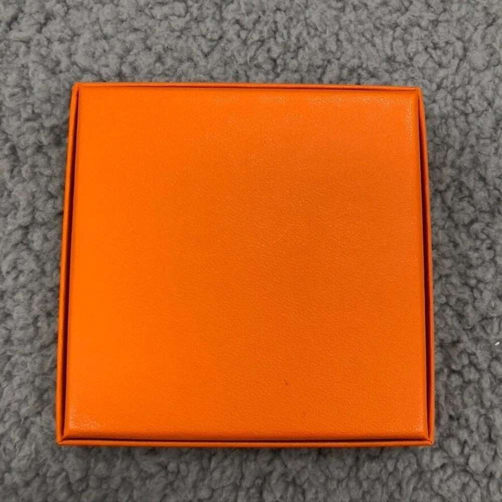 Authentic Hermes Orange Gift Box Empty Square 3.5x3.5x.75 Small Storage
